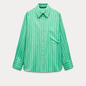 Oversize popeline stripped shirt